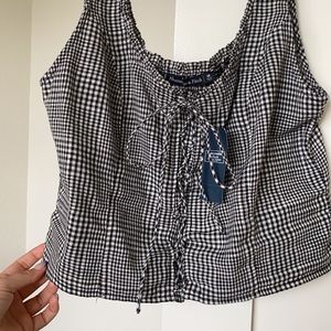 NWT A&F 100% cotton gingham top
